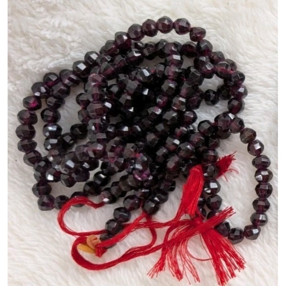 Natural Garnet Faceted Bead Strands Lot Dark Red Gemstone Jewelry